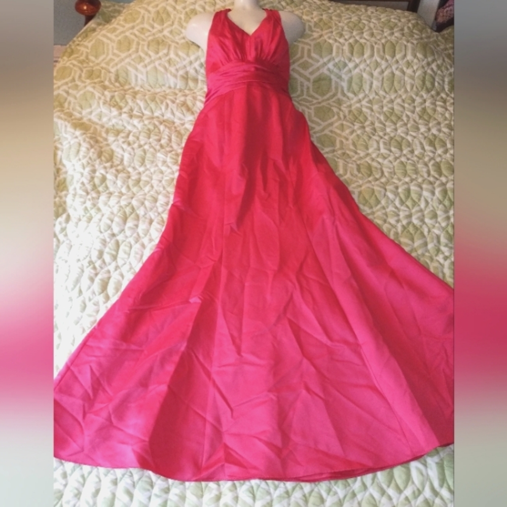 Alfred Angelo Prom Bridesmaid Halter Long flowy Dress